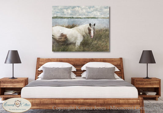 Countryside Coastal Horse Impressionist Painting Art Print