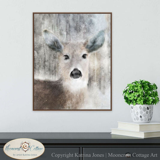 Deer Art Print - Woodland Wildlife Painting