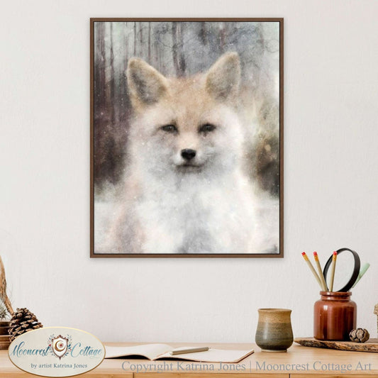 Fox Portrait Art Print Woodland Wildlife Painting