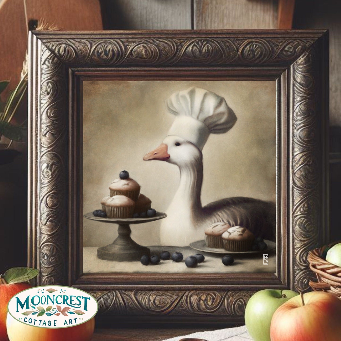 Goose Art, Cute Goose Kitchen Art Print