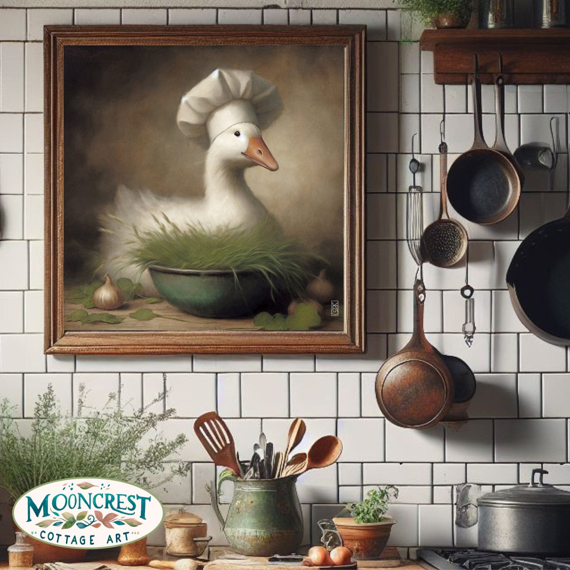 Goose Art, Cute Goose Kitchen Art Print