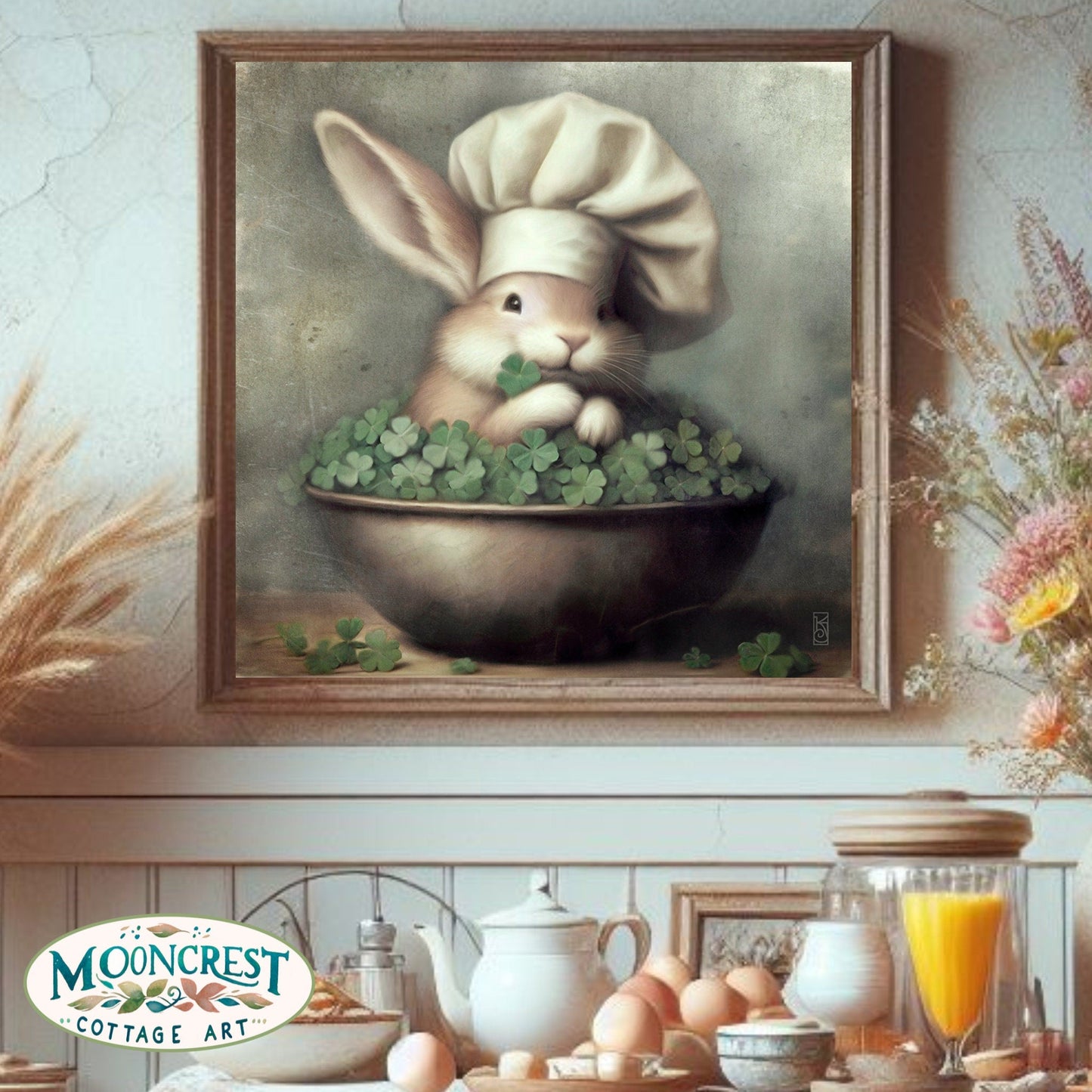 Rabbit Art, Cute Rabbit Kitchen Art Print