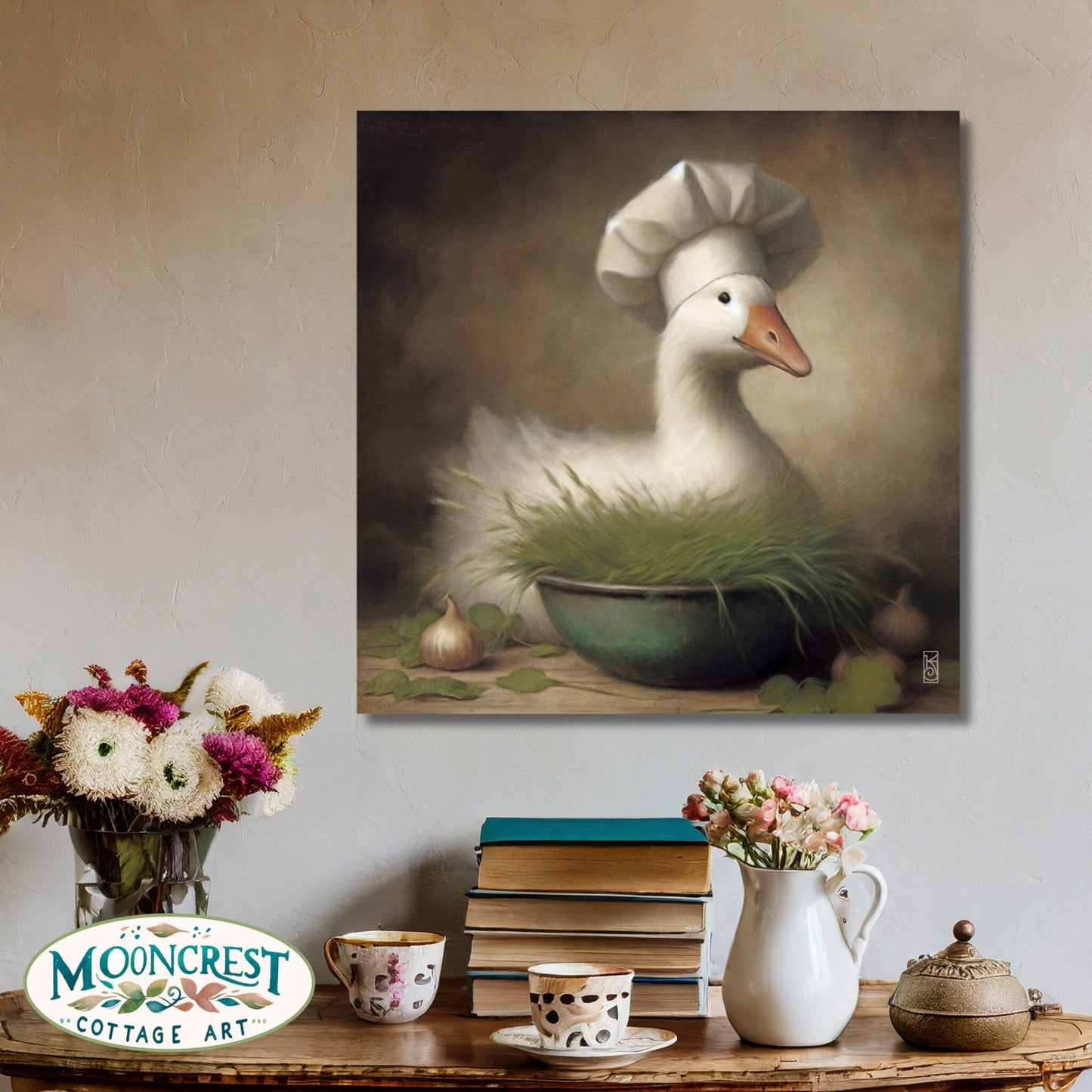 Goose Art, Cute Goose Kitchen Art Print