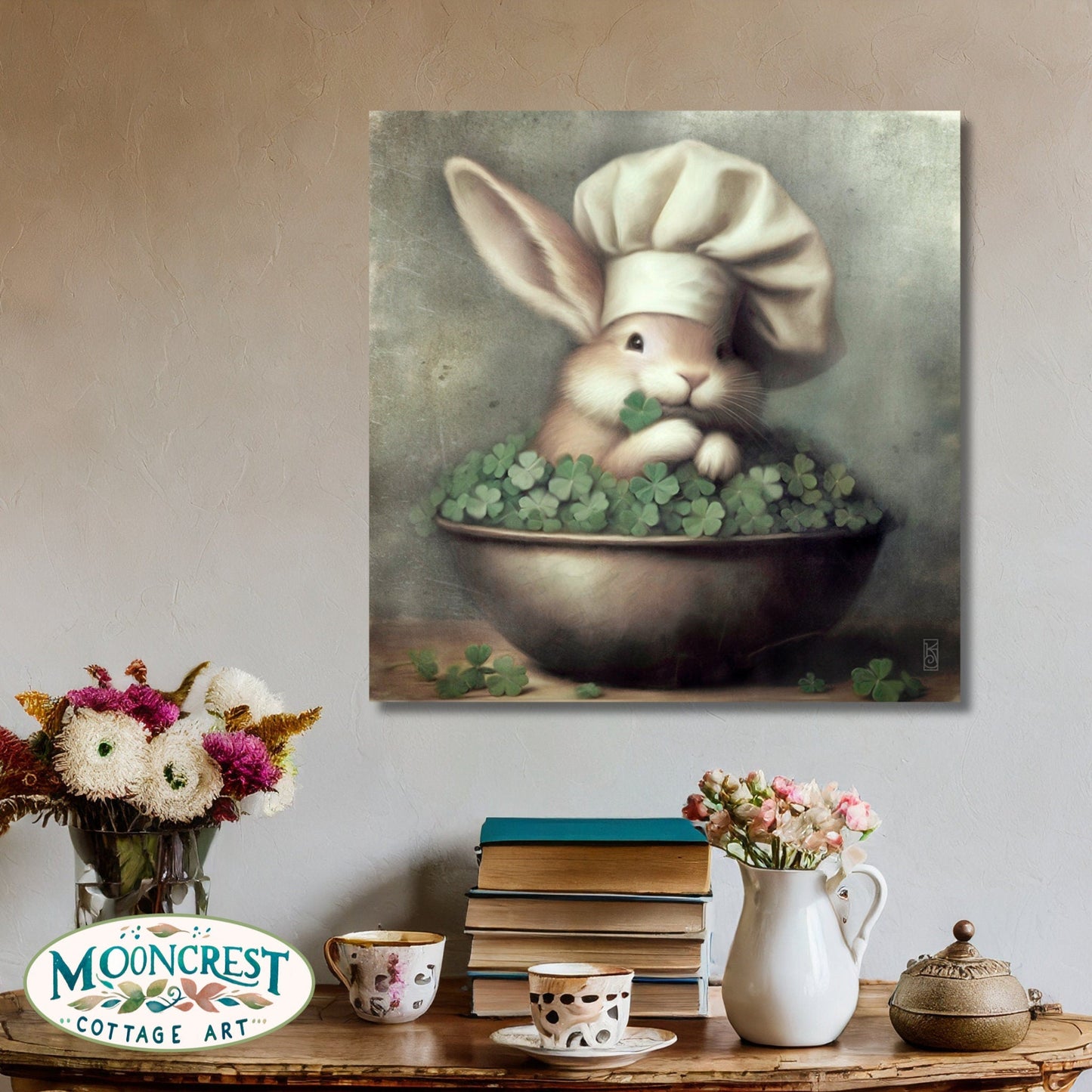 Rabbit Art, Cute Rabbit Kitchen Art Print