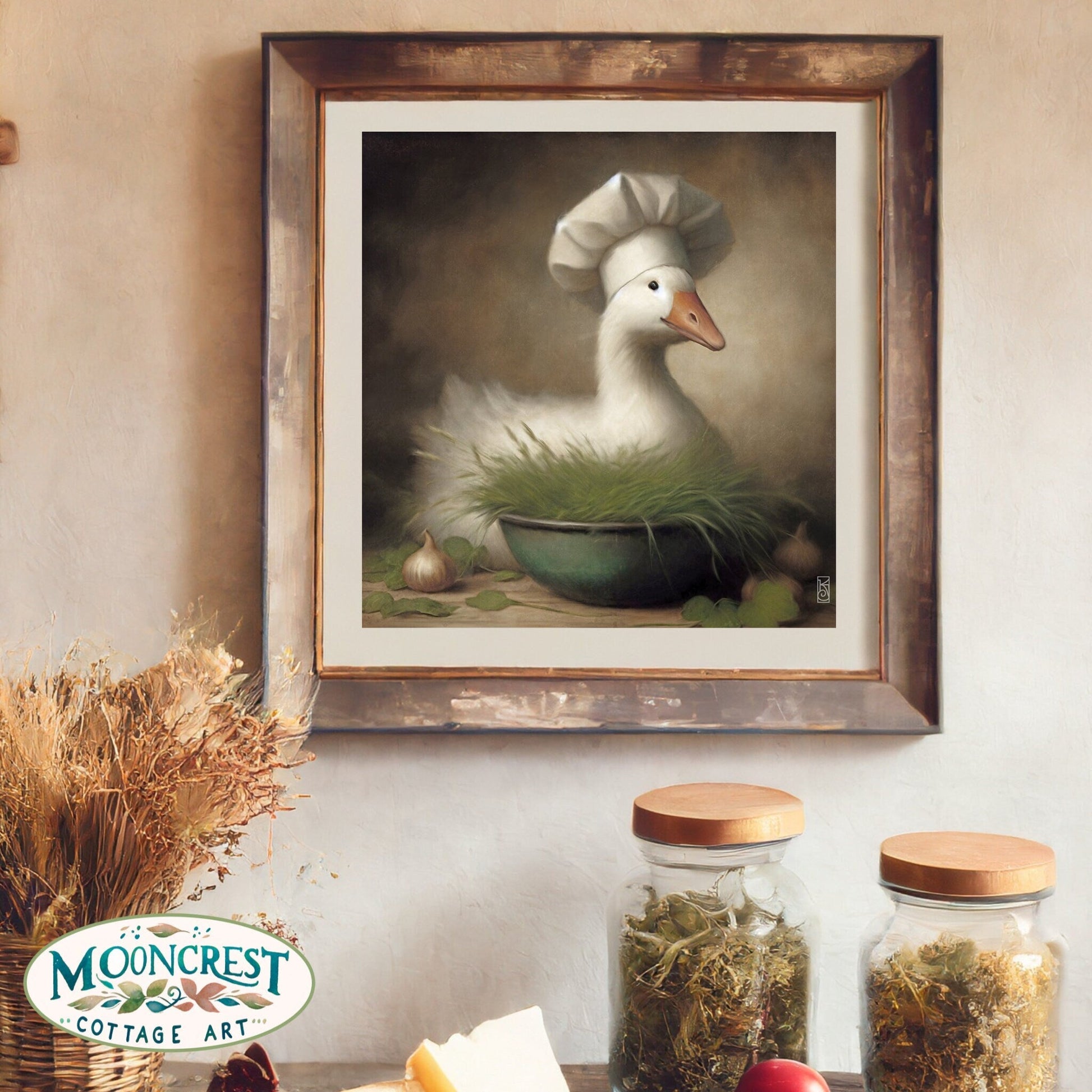 Goose Art, Cute Goose Kitchen Art Print