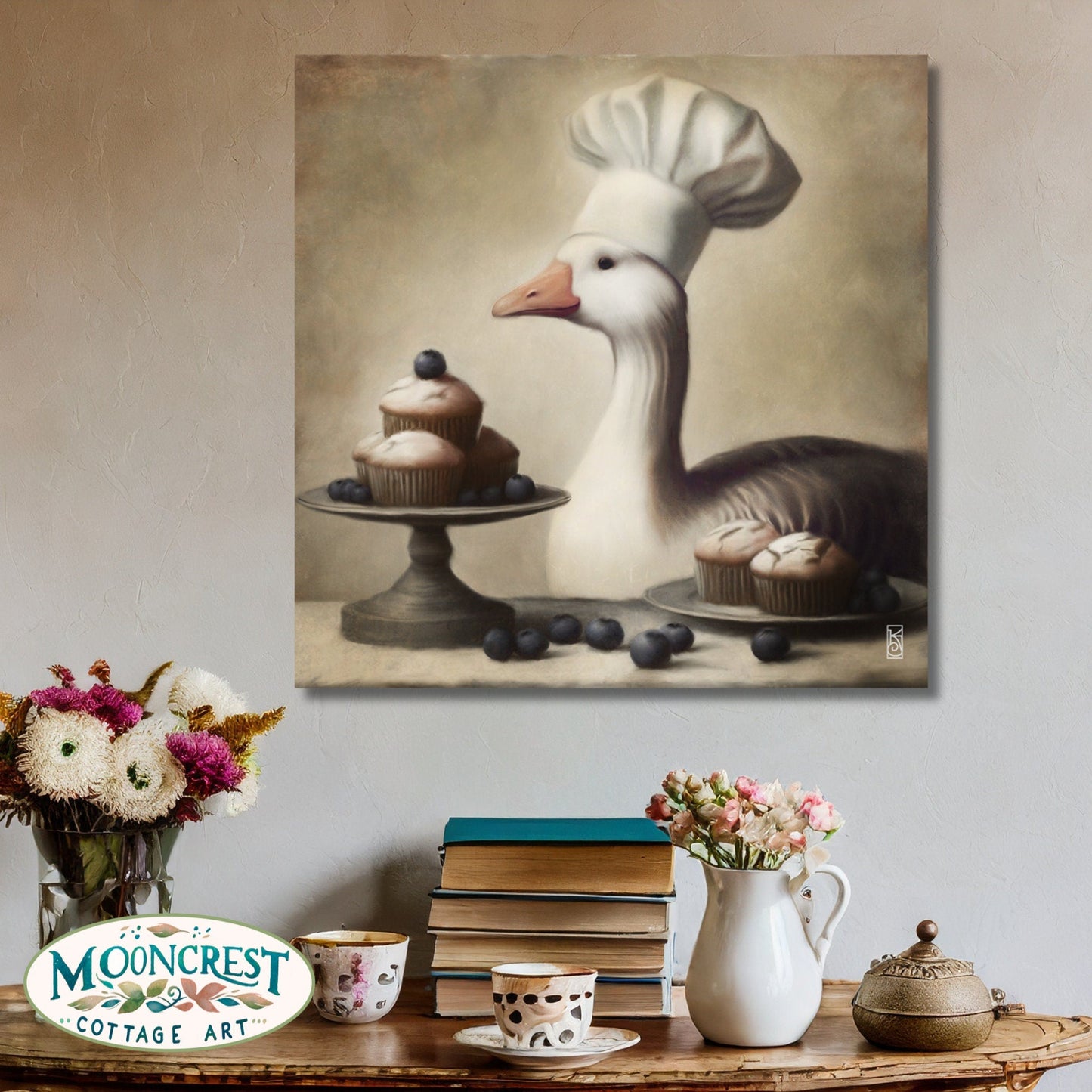 Goose Art, Cute Goose Kitchen Art Print