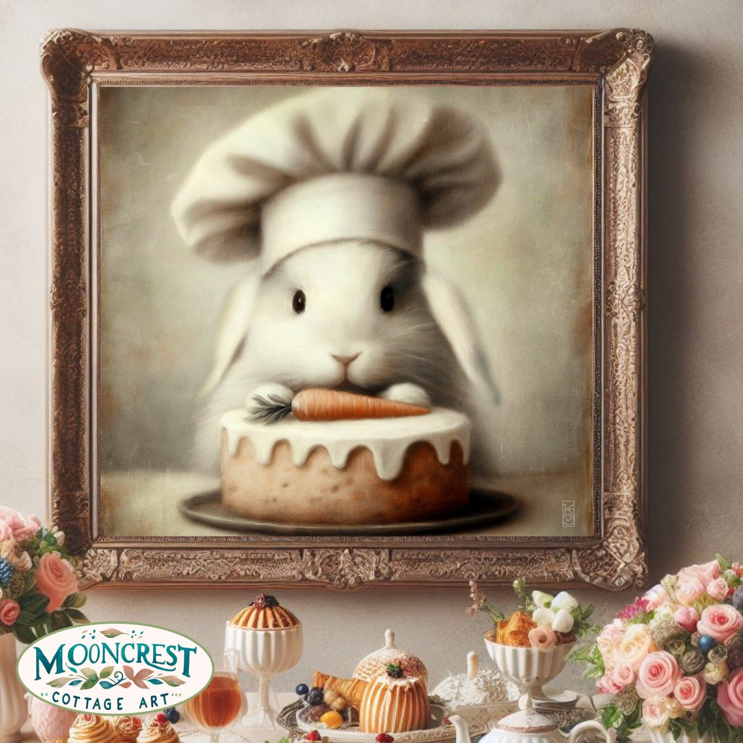 Rabbit Art, Cute Rabbit Kitchen Art Print