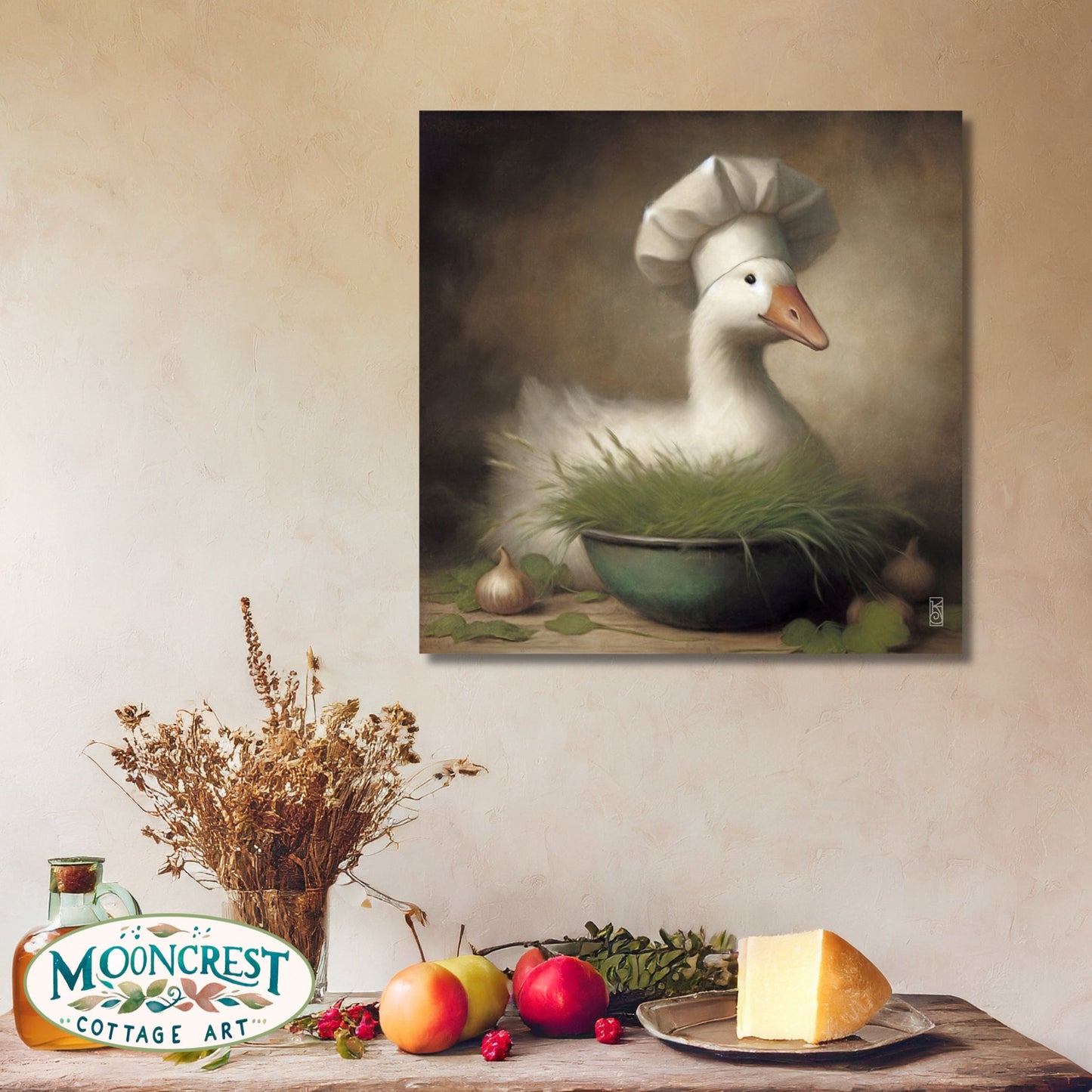 Goose Art, Cute Goose Kitchen Art Print